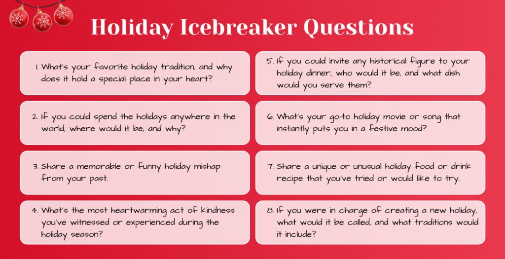 christmas activities virtual - holiday icebreakers questions