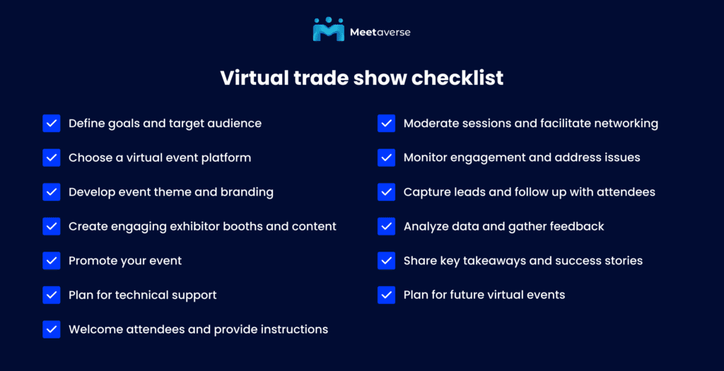 Virtual trade show checklist